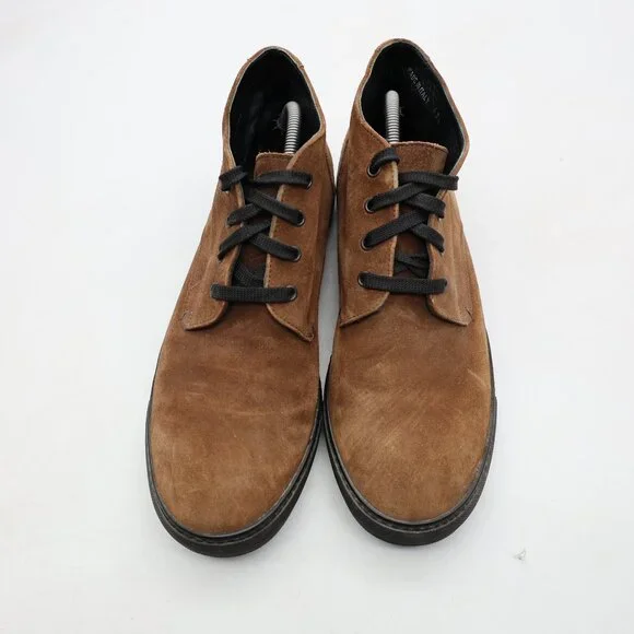 Harrys of London Mid Top Brown Suede Leather Men's EU 43.5 Casual Shoes Italy - Picture 2 of 11